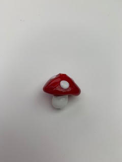 mushroom handcrafted glass bead baby