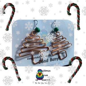 Christmas Tree Green Star Bead Baby earrings by Mandy the Creative Kinesiologist Tascott Central Coast